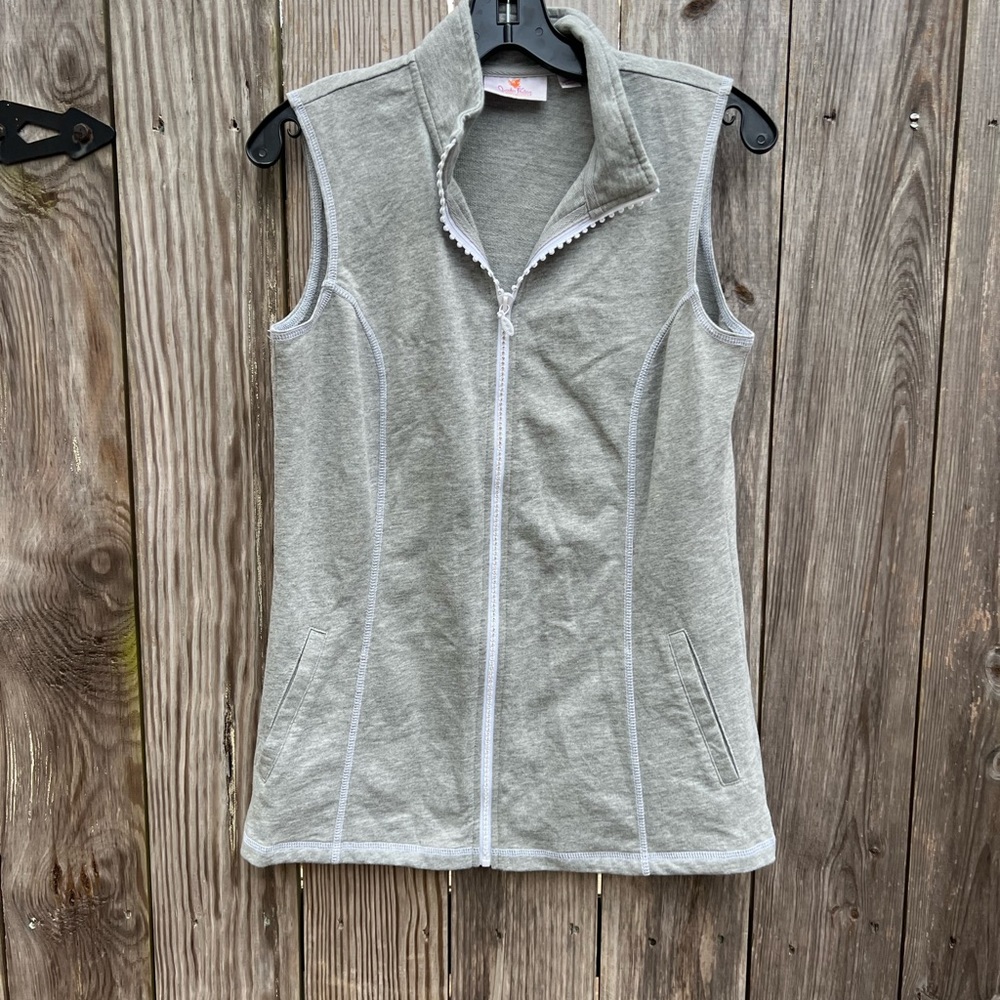 QUACKER FACTORY French Terry Sparkling Zipper Vest size XS